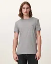 Allsaints Tonic Crew Neck Slim Ramskull T-shirt In Fossil Grey