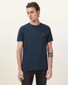 Allsaints Tonic Crew Neck Slim Ramskull T-shirt In Navy Blue