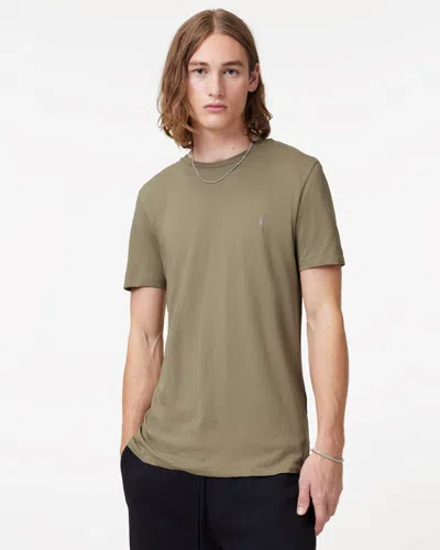 Allsaints Tonic Crew Neck Slim Ramskull T-shirt In Taylor Green