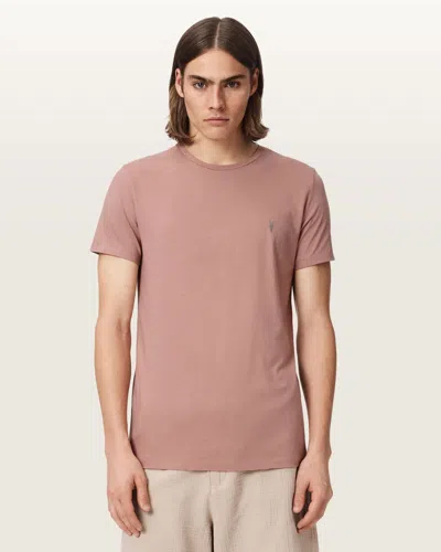 Allsaints Tonic Crew Neck Slim Ramskull T-shirt In Pink