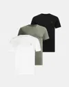Allsaints Tonic Crew Ramskull T-shirts 3 Pack In Green/black/white