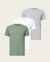 Allsaints Cotton Tonic T-shirts In White/green/grey
