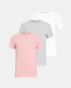 Allsaints Tonic Crew Ramskull T-shirts 3 Pack In White/pink/grey