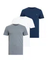 Allsaints Tonic Crew Ramskull T-shirts 3 Pack In Blue/blue/optic White
