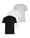 Allsaints Tonic Crew Ramskull T-shirts 3 Pack In Optic White/black/grey