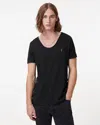 Allsaints Tonic Scoop Neck Slim Ramskull T-shirt In Jet Black