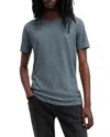 Allsaints Bodega Crew Neck Raw Edge T-shirt In Ashy Blue