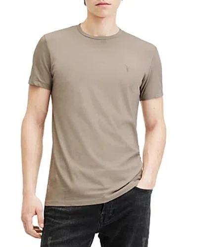 Allsaints Tonic Crew Neck Slim Ramskull T-shirt In Flint Grey