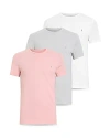 Allsaints Tonic Crew Ramskull T-shirts 3 Pack In White/pink/grey