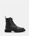 Allsaints Tori Leather Boots In Black/warm Brass