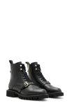 Allsaints Tori Leather Boots In Black/warm Brass