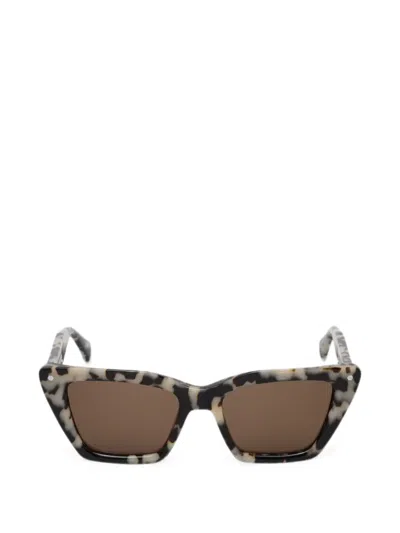 Allsaints Tortoiseshell-effect Cat-eye Sunglasses In Neutral