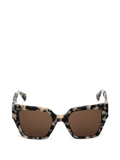 Allsaints Tortoiseshell-effect Square-frame Sunglasses In Neutral