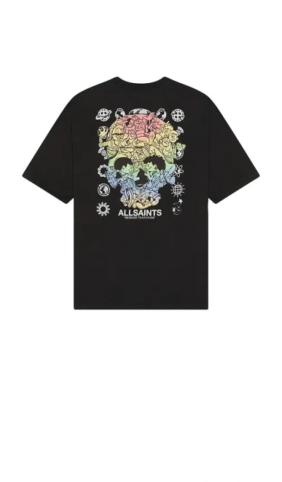 Allsaints Trance Crew Neck Tee In Black