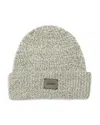 Allsaints Marled Wool Blend Rib Cuff Beanie In Gray Marl
