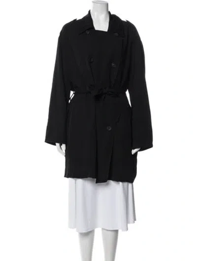 Pre-owned Allsaints Trench Coat In Black