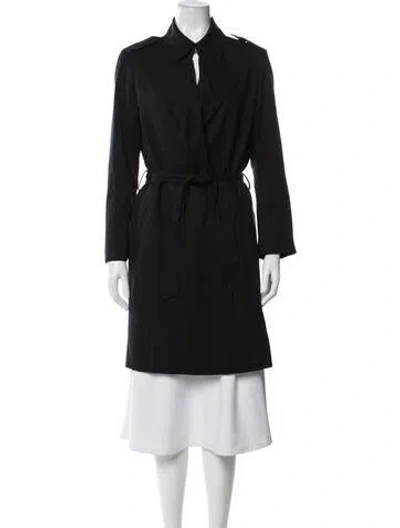 Pre-owned Allsaints Trench Coat In Black