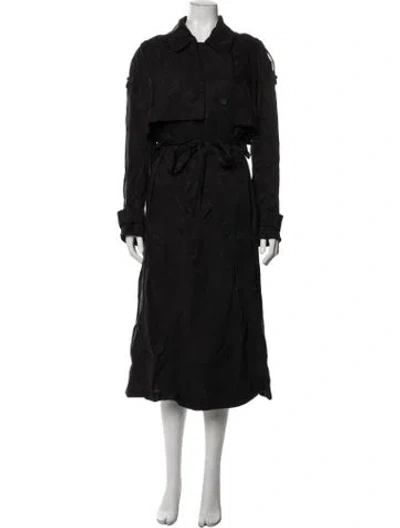 Pre-owned Allsaints Trench Coat In Black