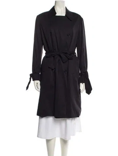 Pre-owned Allsaints Trench Coat In Blue