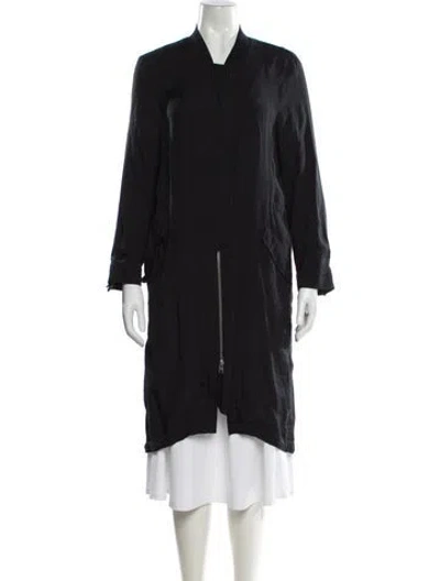 Pre-owned Allsaints Trench Coat In Blue