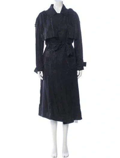 Pre-owned Allsaints Trench Coat In Blue