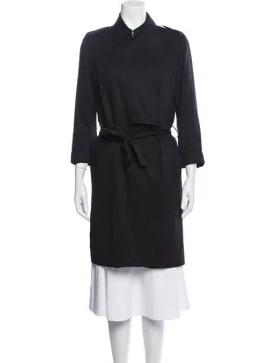Pre-owned Allsaints Trench Coat In Blue