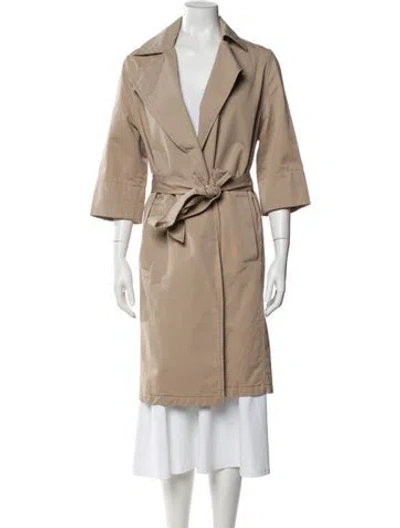 Pre-owned Allsaints Trench Coat In Brown
