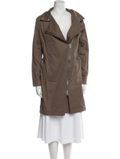 Pre-owned Allsaints Trench Coat In Brown