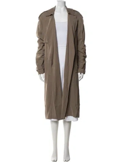 Pre-owned Allsaints Trench Coat In Brown