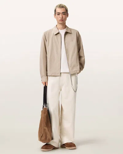 Allsaints Trey Ramskull Cotton Jacket In Neutral