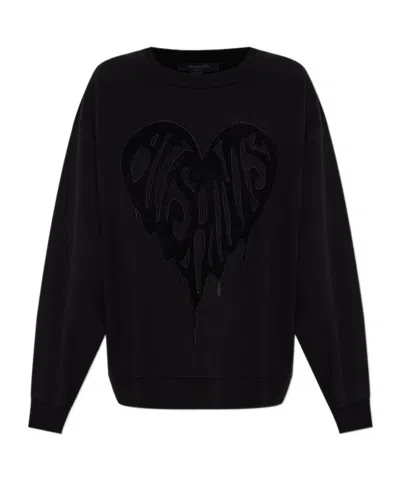 Allsaints Trip Crewneck Sweatshirt In Black