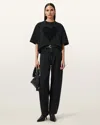 Allsaints Trip Etta Oversize Crop Cotton T-shirt In Black