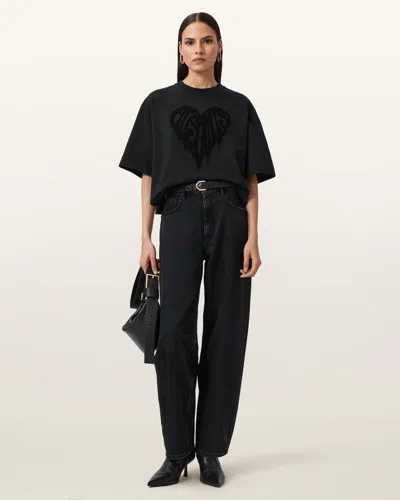 Allsaints Trip Lottie Cropped T-shirt In Black
