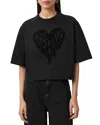 Allsaints Trip Etta Oversize Crop Cotton T-shirt In Black