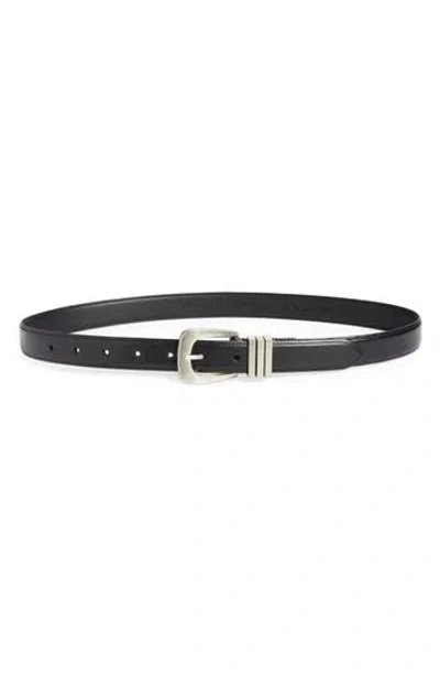 Allsaints Triple Keeper Leather Belt In Black