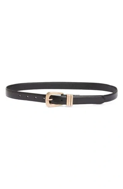 Allsaints Triple Keeper Leather Belt In Black