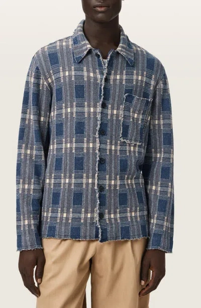 Allsaints Mens Moonstone Blue Solmar Checked Knitted Cardigan Xxl In Multi