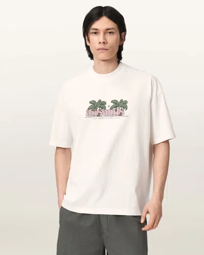 Allsaints Troppo Short Sleeve Graphic Boxy T-shirt In White