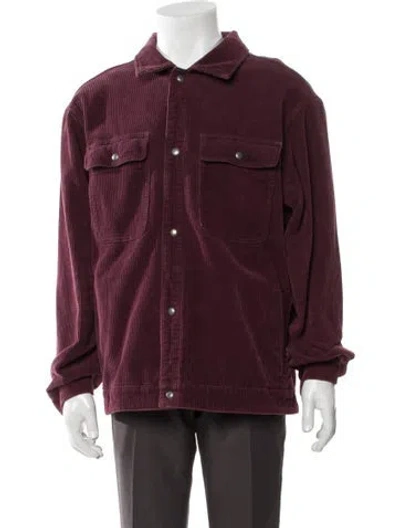 Pre-owned Allsaints Trucker Jacket In Burgundy