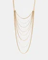Allsaints Trudy Layered Chain Necklace In Warm Brass/grey