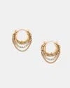 Allsaints Trudy Small Chain Hoop Earrings In Warm Brass/grey