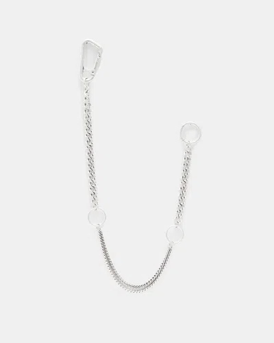 Allsaints Trueno Brass Circle Carabiner Belt Chain In Warm Silver