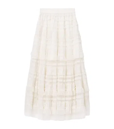 Allsaints Tulle Arlea Maxi Skirt In White