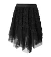 Allsaints Womens Jayde Branded-waist Tulle Woven Mini Skirt Black In Black