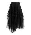 Shop Allsaints Tulle Jen Midi Skirt In Black