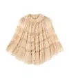 Allsaints Tulle Ruffled Aude Cape Top In Pink