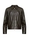 Allsaints Tune Regular Fit Leather Jacket In Brown