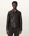 Allsaints Tune Regular Fit Leather Jacket In Brown