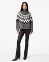 Allsaints Knitted Fair Isle Tara Sweater In Eiffel Grey