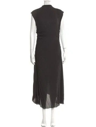 Pre-owned Allsaints Turtleneck Long Dress W/ Tags In Gray